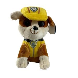 Ty Beanie Boos PAW Patrol Rubble Plush Dog 6” Yellow Hard Hat 2019 Nickelodeon